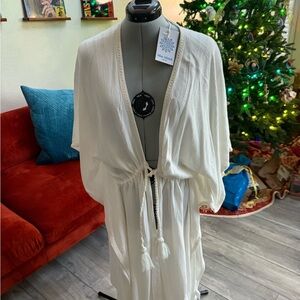 White Crochet Kimono Cardigan / Cover Up / Robe